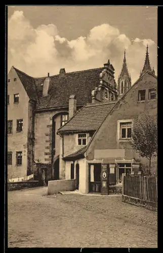 AK Meissen, Strasse Burglehn von Westen aus