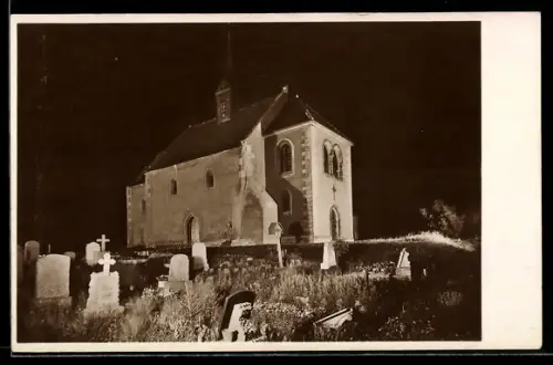 AK Meissen, Martins-Kapelle in Festbeleuchtung