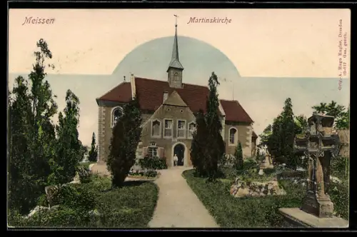 AK Meissen / Elbe, vor der Martinskirche