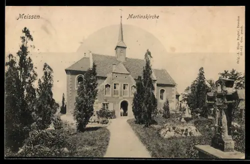 AK Meissen / Elbe, vor der Martinskirche