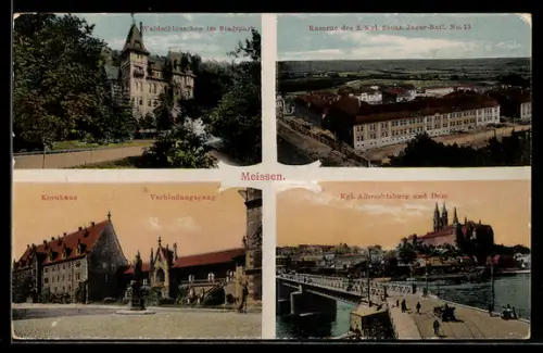 AK Meissen, Waldschlösschen, Kasernde des 2. königlichen Sächs. Jäger-Batl. No. 13, Kornhaus