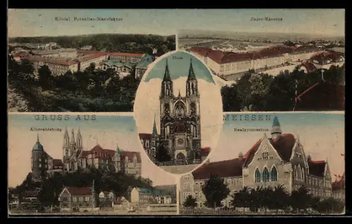 AK Meissen, Albrechtsburg, Jäger-Kaserne, Realgymnasium