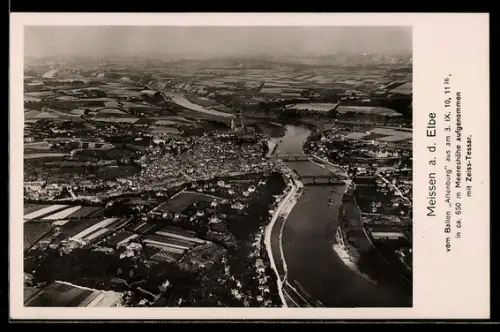 AK Meissen a. d. Elbe, Teilansicht vom Ballon Altenburg aus 1910