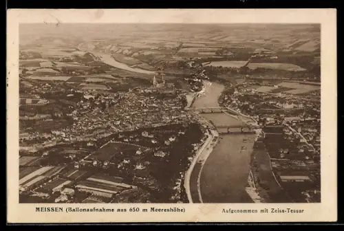 AK Meissen, Teilansicht vom Ballon aus