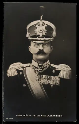 AK Portrait von Grossfürst Peter Nikolajewitsch von Russland mit Kneifer