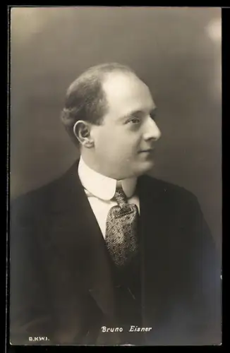 AK Portrait von Pianist Bruno Eisner im Profil