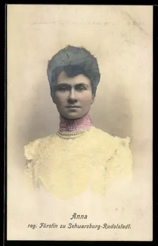 AK Anna Fürstin zu Schwarzburg-Rudolstadt im Portrait