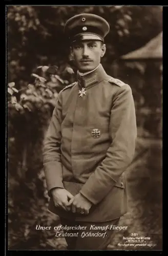 Foto-AK Sanke Nr. 381: Kampfflieger Leutnant Höhndorf