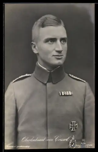 Foto-AK Sanke Nr. 424: Oberleutnant von Cossel in Uniform mit Beobachterabzeichen