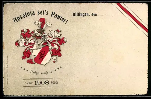 AK Dillingen /Donau, Absolvia 1908, Absolvia sei`s Panier!