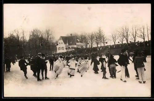 Foto-AK Dillingen /Donau, Haus und Fest des Eissportvereins