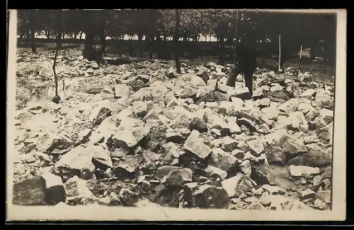AK Meissen, Unwetter-Verheerungen am 19.4.1920 im Obstgarten im Klostergut