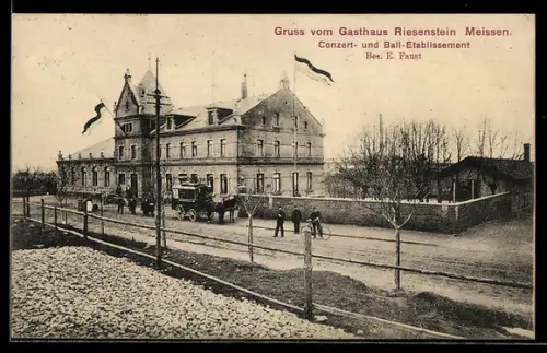AK Meissen, Gasthaus Riesenstein, Bes. E. Faust