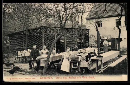 AK Gauernitz, Gasthof Schlechten`s Weinschank