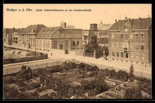 AK Meissen a. d. Elbe, Städt. Elektrizitätswerk an der Brauhausstrasse