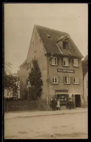 Foto-AK Dillingen /Donau, Geschäft von Georg Möck Feilenhauer, Strasse am Kasernplatz 1