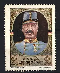 Reklamemarke K.u.k. General d.K. v. Pflanzer-Baltin
