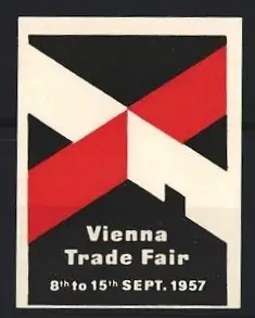 Reklamemarke Wien, Vienna Trade Fair, 8th to 15th Sept. 1957, geometrisches Design