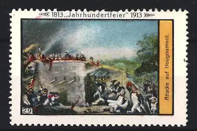 Reklamemarke Befreiungskriege Jahrhundertfeier 1813-1913, Attacke auf Hougoumont