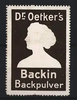 Reklamemarke Dr. Oetker`s Backin Backpulver, Frauenprofil