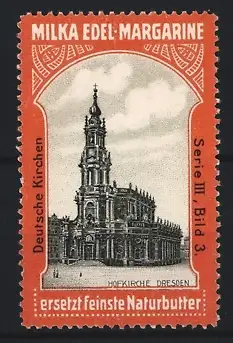 Reklamemarke Milka Edel-Margarine, Hofkirche Dresden
