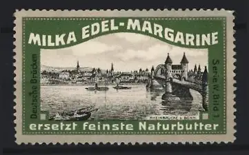 Reklamemarke Milka Edel-Margarine, Deutsche Brücken, Rheinbrücke zu Bonn