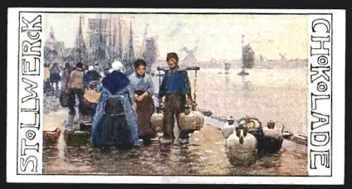 Sammelbild Dortrecht, Stollwerk Schokolade, Adler-Cacao, Partie im Hafen