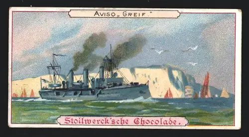 Sammelbild Köln, Stollwerk`sche Schokolade, Dampfer Aviso Greif