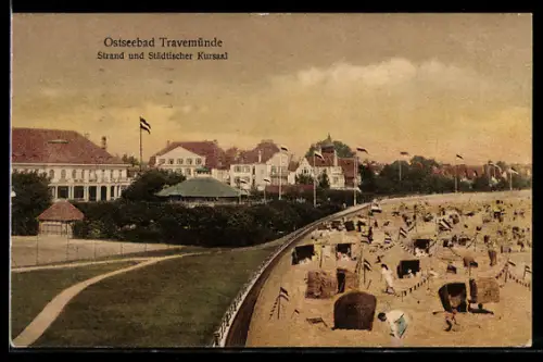 AK Travemünde a. d. Ostsee, der städtische Kursaal am Strand