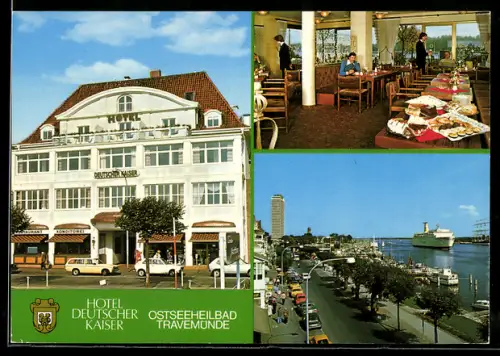 AK Travemünde, Hotel Deutscher Kaiser, verschiedene Ansichten