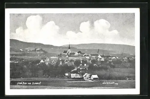 AK Strázov na Sumave, Panoramablick auf die Ortschaft