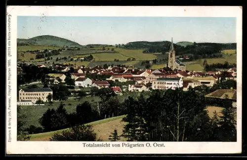 AK Prägarten /O. Oest., Totalansicht aus der Vogelschau