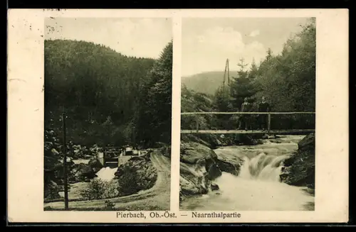 AK Pierbach /Ob.-Öst., Naarntalpartien, Brücke, Schleuse