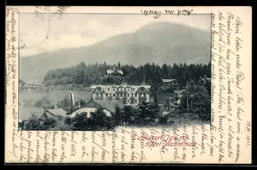 AK Igls, Teilansicht mit Hotel Maximilian