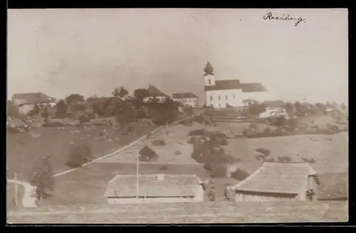 Foto-AK Kaltenberg, Ort mit Kirche aus der Vogelschau