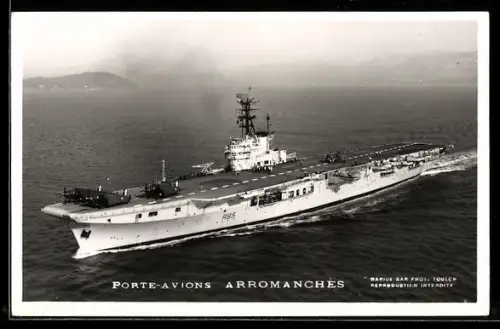 AK Französischer Flugzeugträger Arromanches, Kriegsschiff