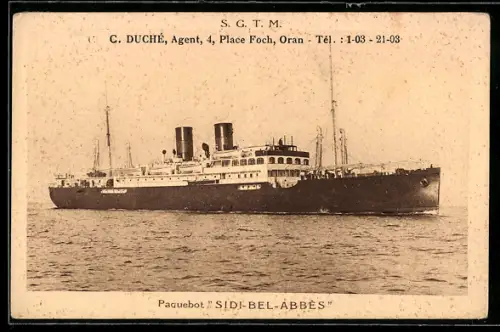 AK Französisches Passagierschiff Sidi-bel-Abbes auf hoher See
