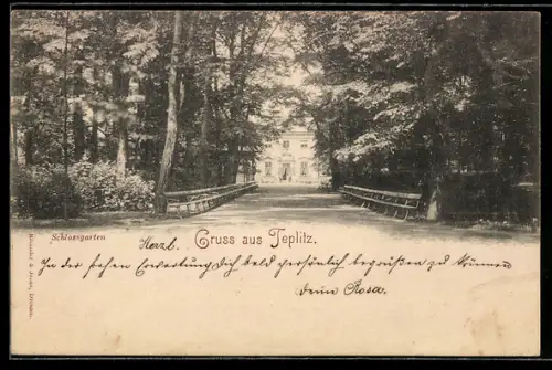 AK Teplitz, Durchblick nach dem Schloss