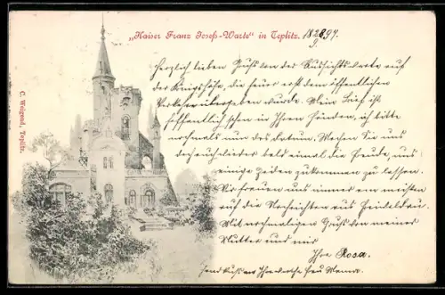 AK Teplitz, die Kaiser Franz Josef-Warte