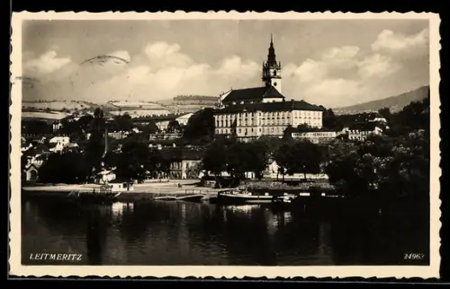 AK Leitmeritz, Ortspartie mit Kirche