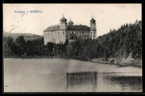 AK Mnisku, Blick auf Kloster