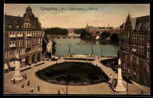 AK Königsberg, Schlossteich vom Schloss gesehen