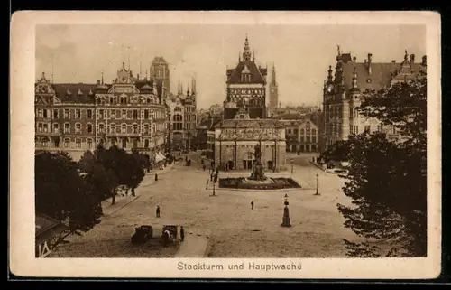 AK Danzig / Gdansk, Stockturm und Hauptwache