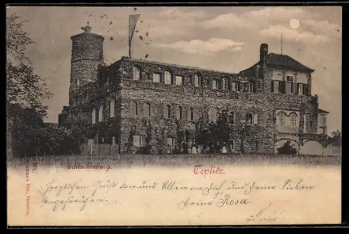 AK Teplitz, die Schlackenburg