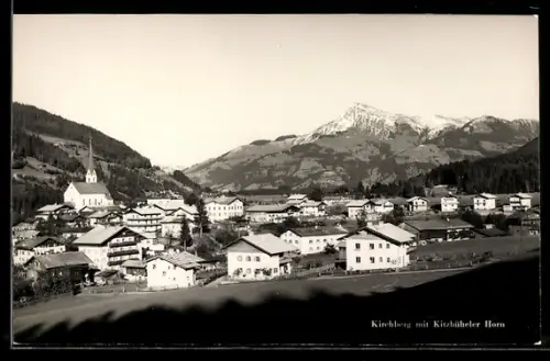 AK Kirchberg, Totalansicht mit Kitzbüheler Horn