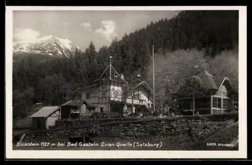 AK Böckstein bei Bad Gastein, Evian Quelle, Gebäudepanorama