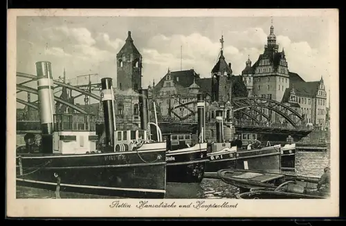 AK Stettin, Hansabrücke und Hauptzollamt
