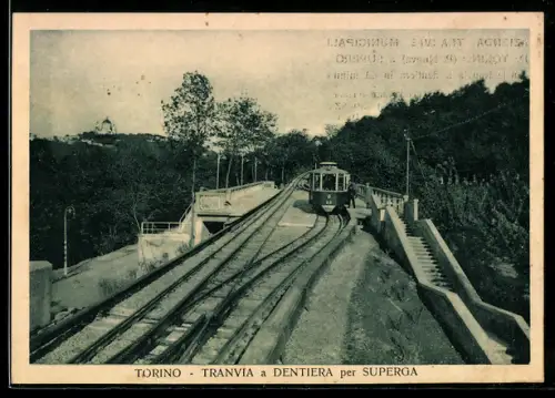 AK Torino, Tranvia a Dentiera per Superga, Bergbahn
