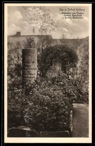 AK Kolberg, Grabmäler des Bürgers Nettelbeck und Ernst v. Waldenfels