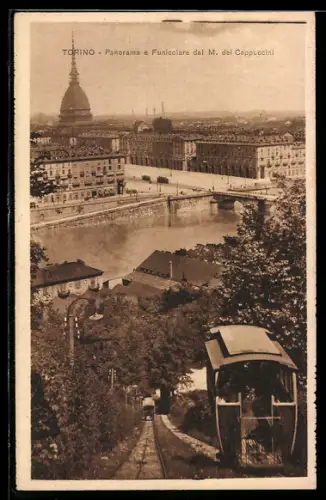 AK Torino, Panorama e Funicolare del Monte dei Capuccini, Bergbahn